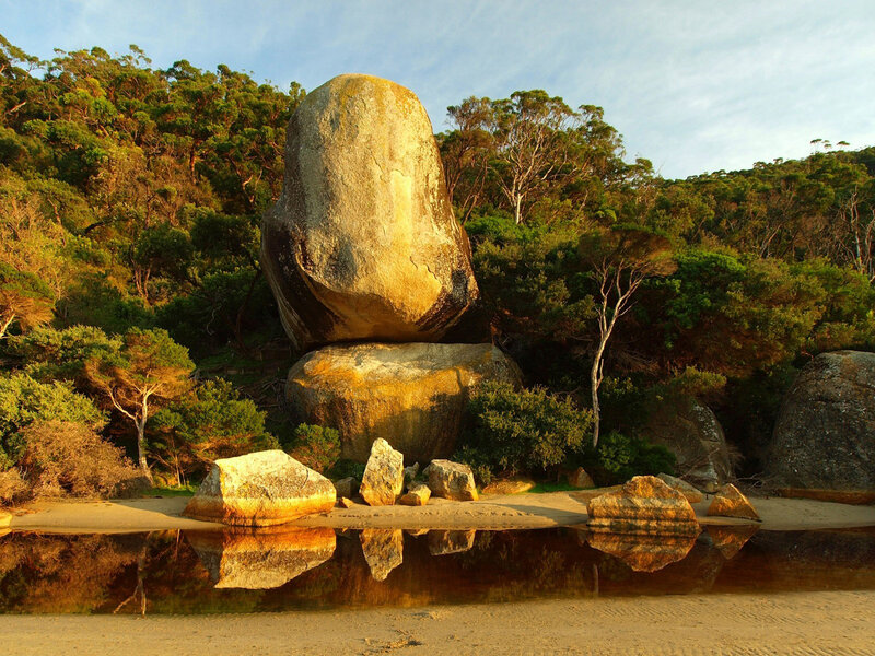 Large Boulder on Beach — Brown