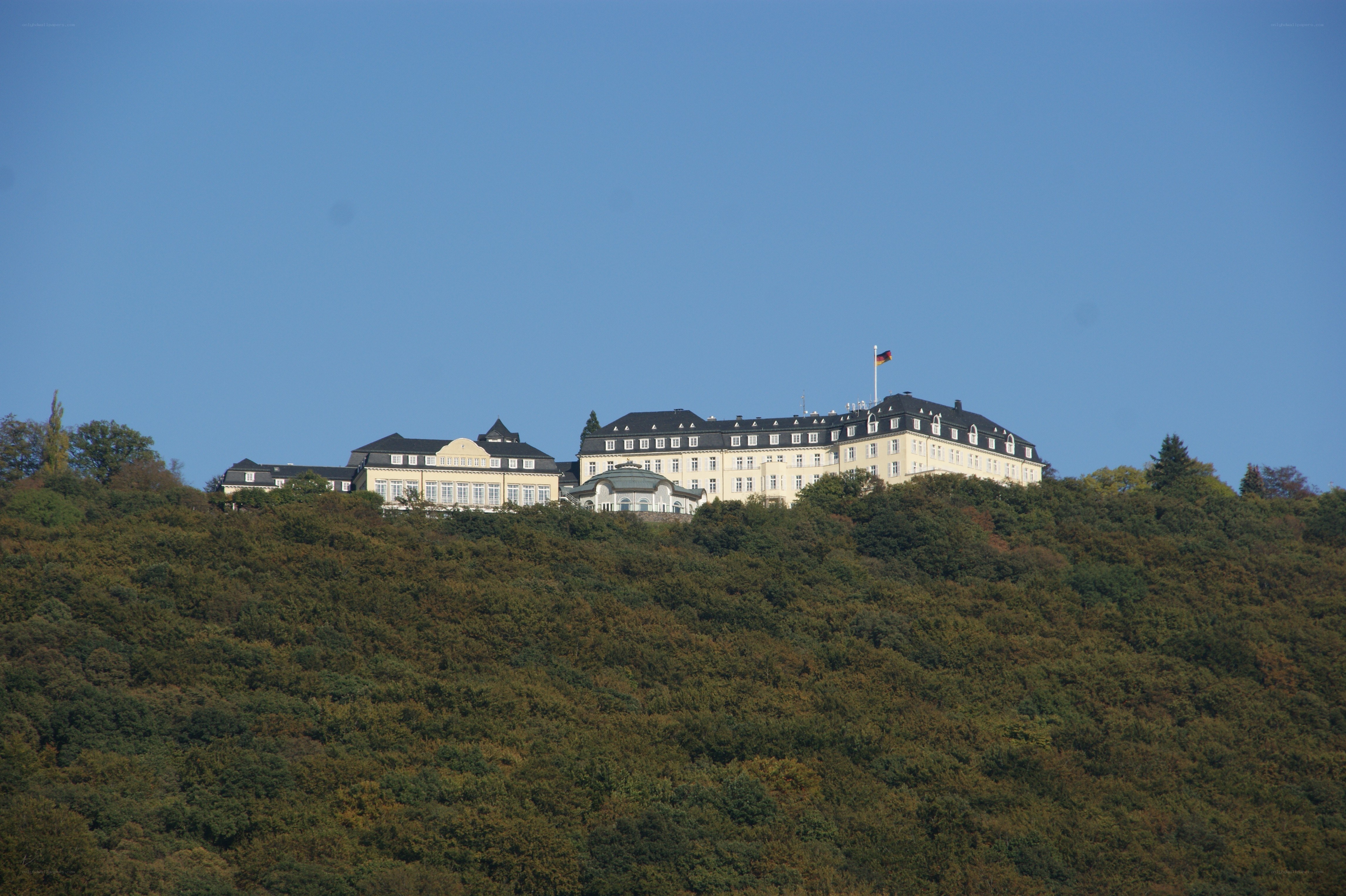 large building on a hill