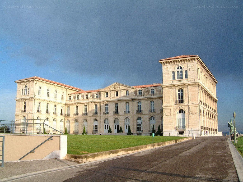 large building with green lawn