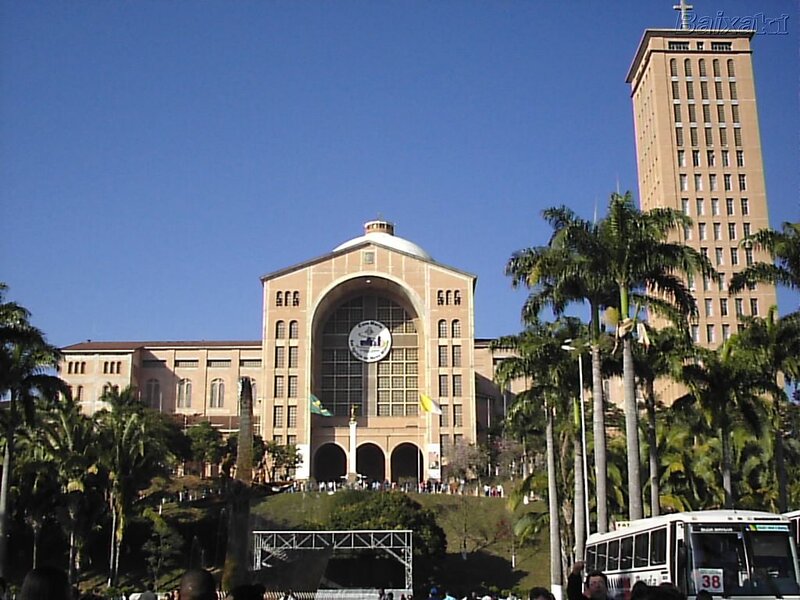 Large Building with Palm Trees