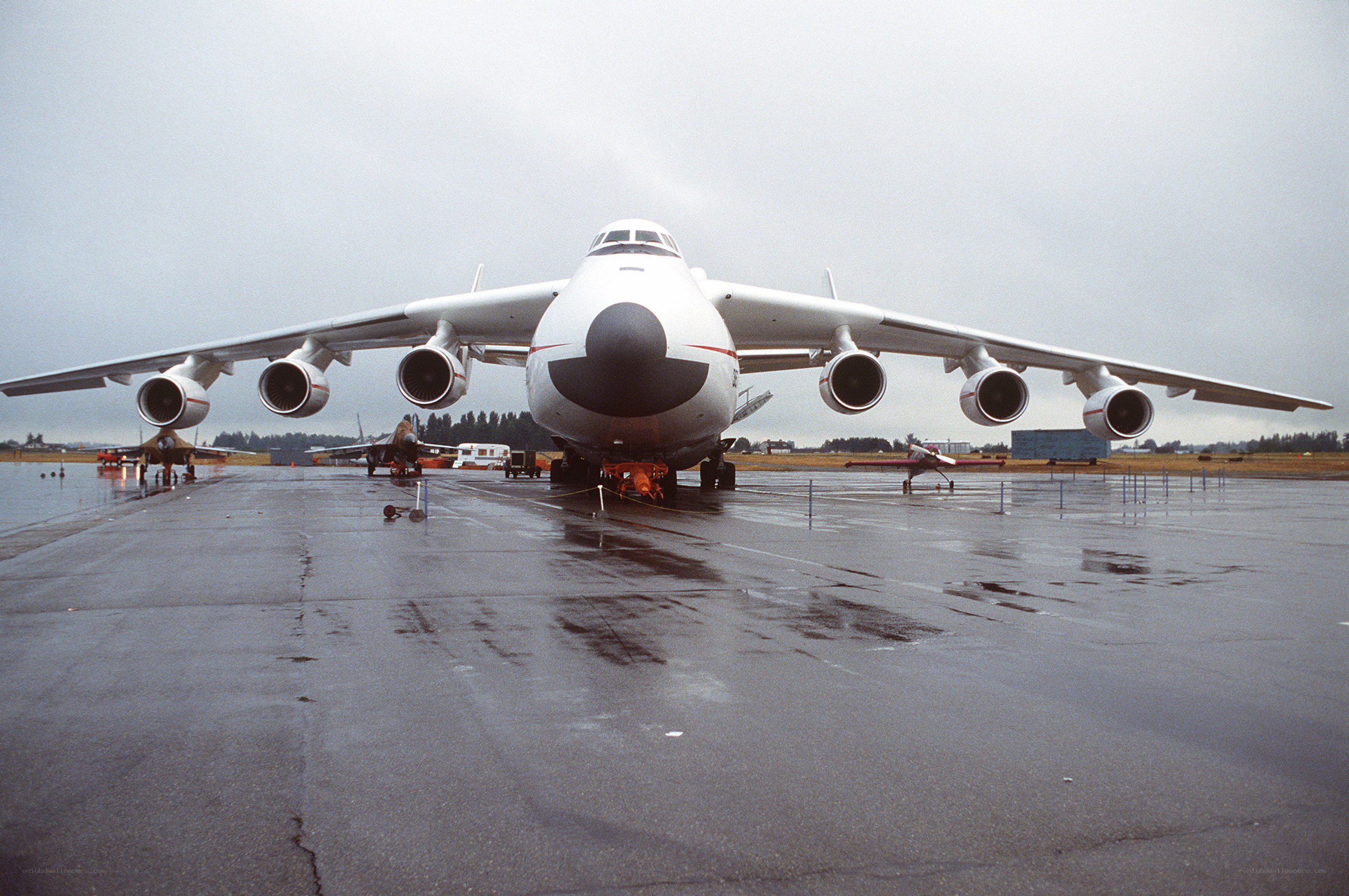 Large cargo aircraft on tarmac