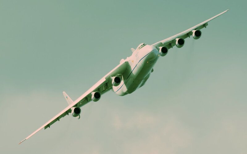 Large cargo plane in flight
