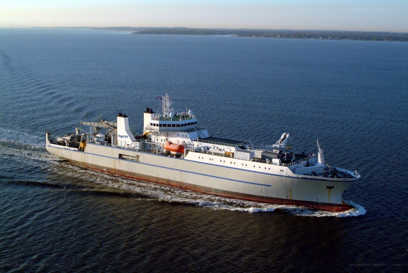 Large cargo ship at sea