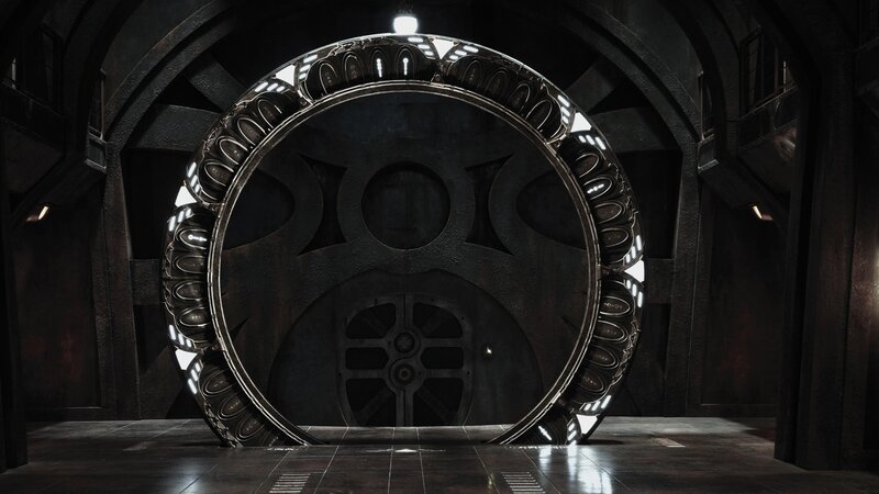 Large Circular Door — Black, Dark, 3d Render, Arched Corridor