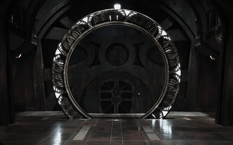 Large Circular Door — Black, Dark, 3d Render
