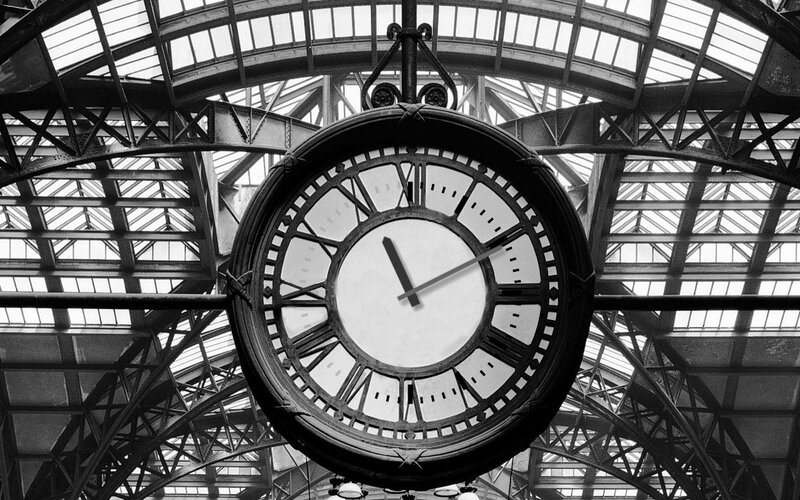 Large Clock in Station