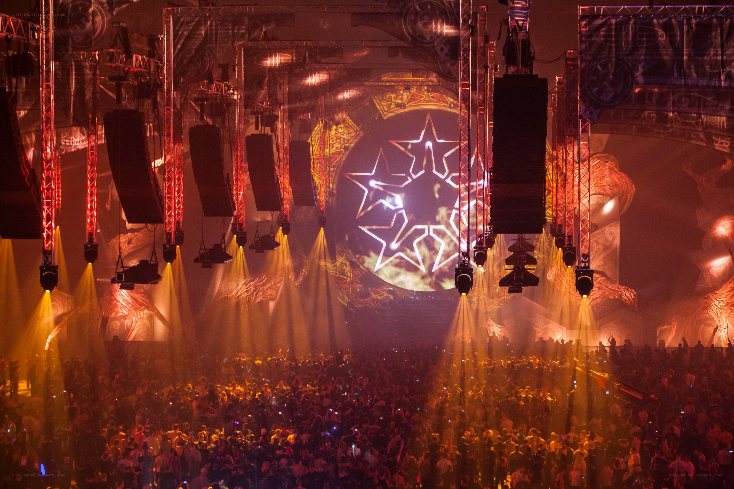 Large concert crowd at night