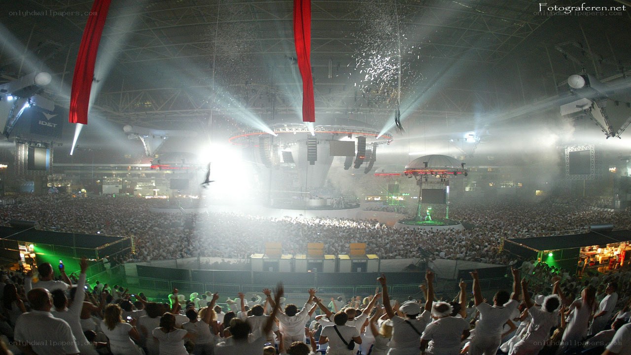 Large concert crowd at night