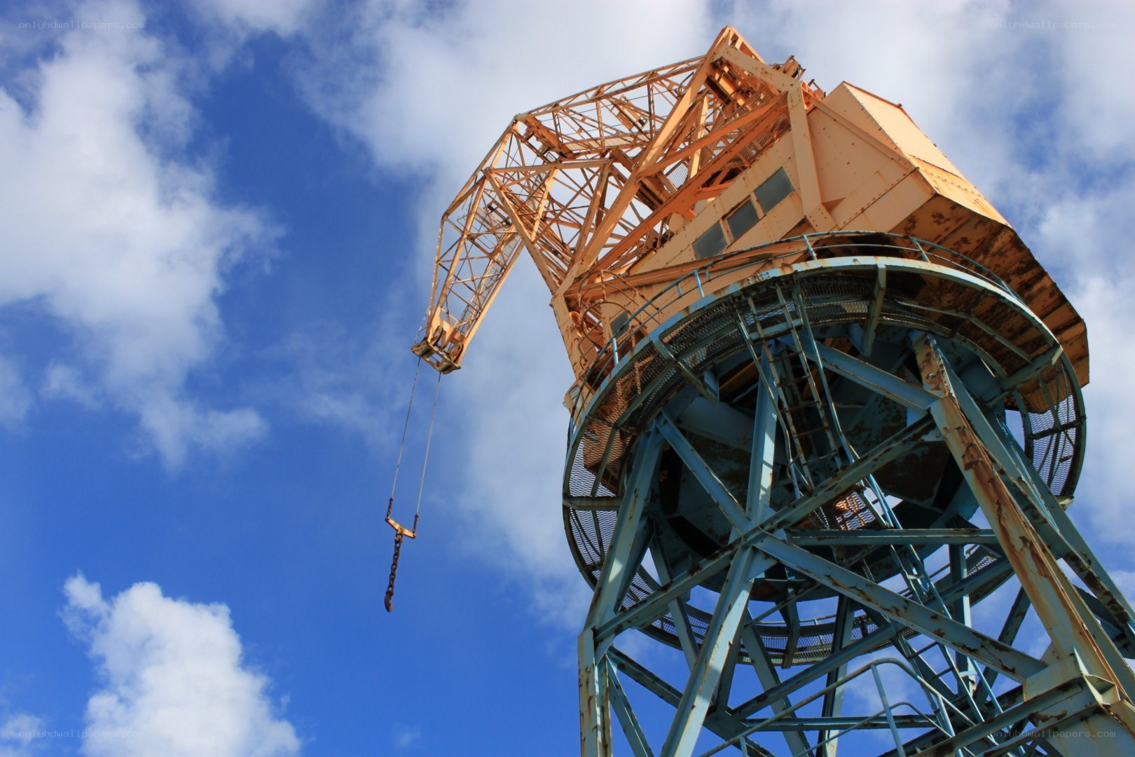 Large crane against blue sky