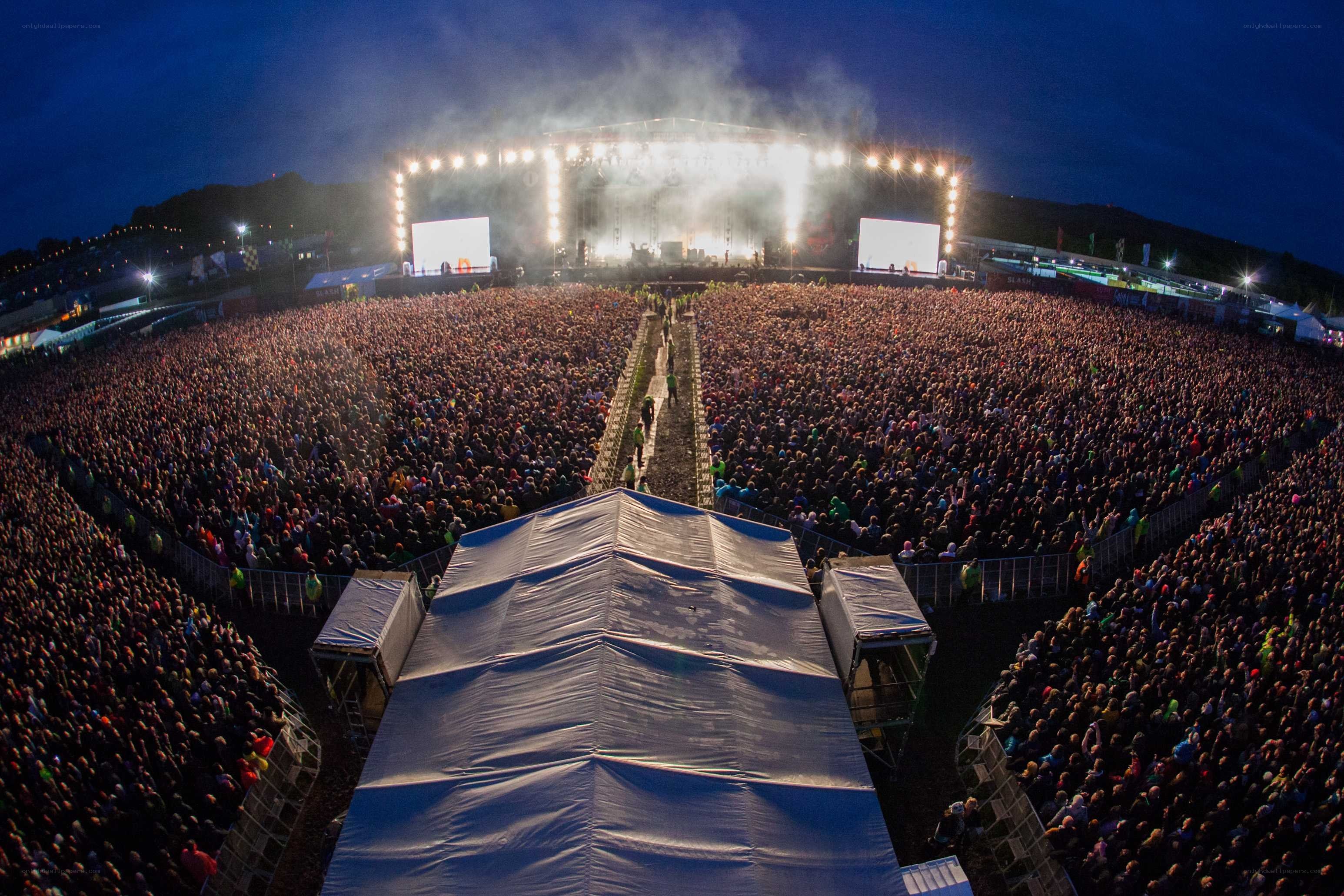 Large crowd at outdoor concert