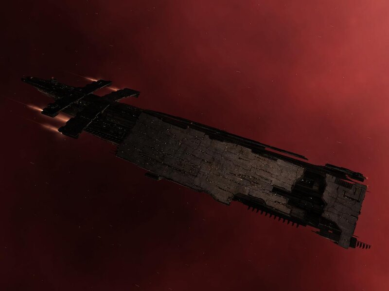Large Damaged Spaceship — Red