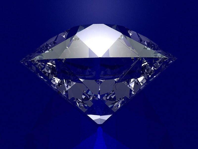 Large Diamond on Blue
