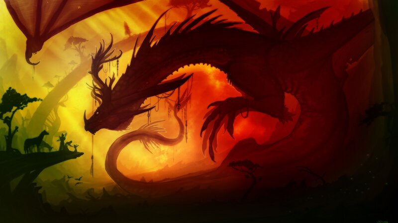 Large Dragon in Cave