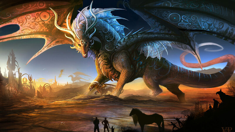 Large Dragon in Desert