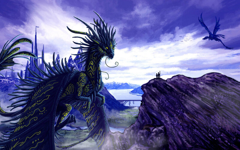Large Dragon on Cliff