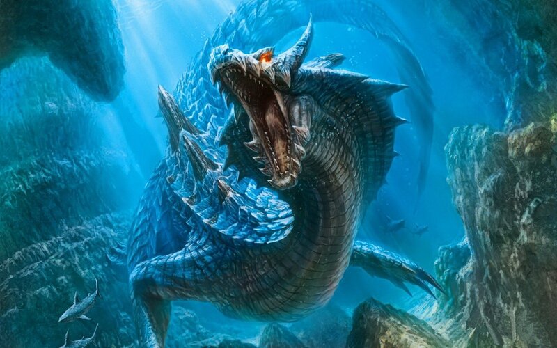 Large Dragon Underwater