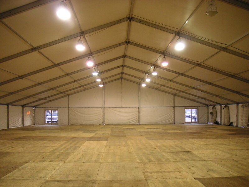Large empty event tent interior