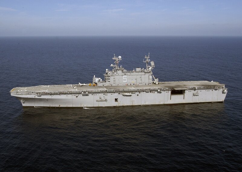 Large Gray Warship — Serene, Afternoon
