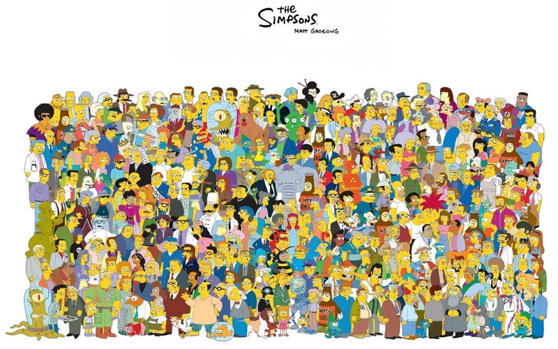 Large Group of Cartoon Characters