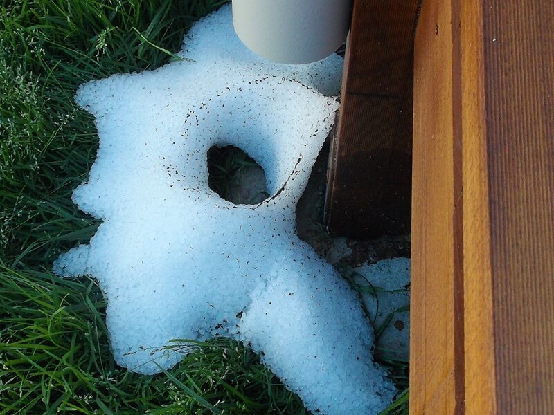 Large Hailstone on Grass