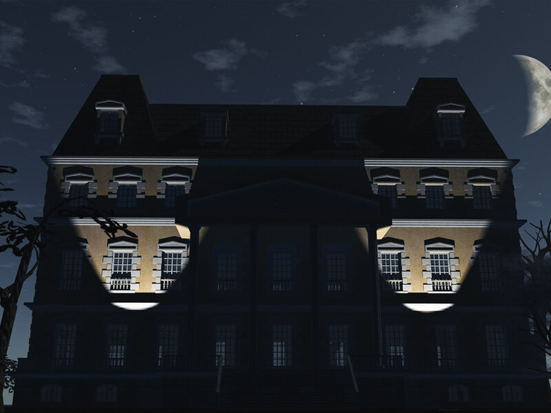 Large House at Night — Black