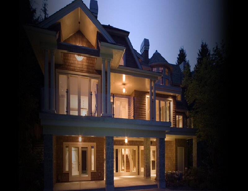 Large House at Night — Brown, Serene