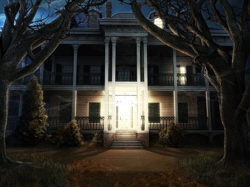 Large House at Night — Brown