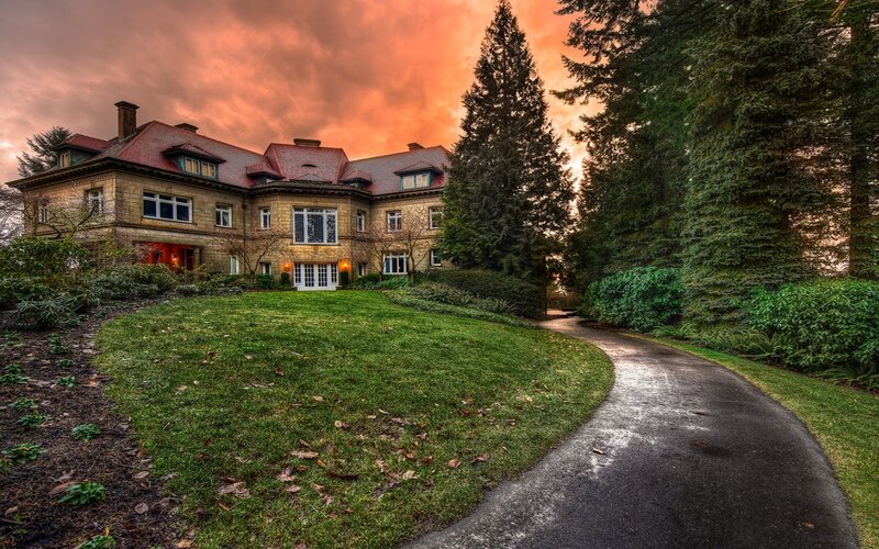 Large House at Sunset