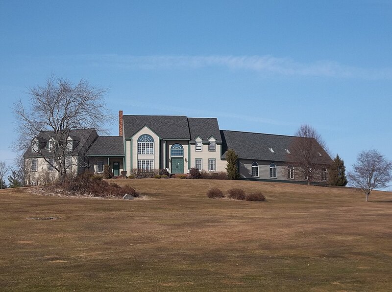 Large House on Hill — Blue