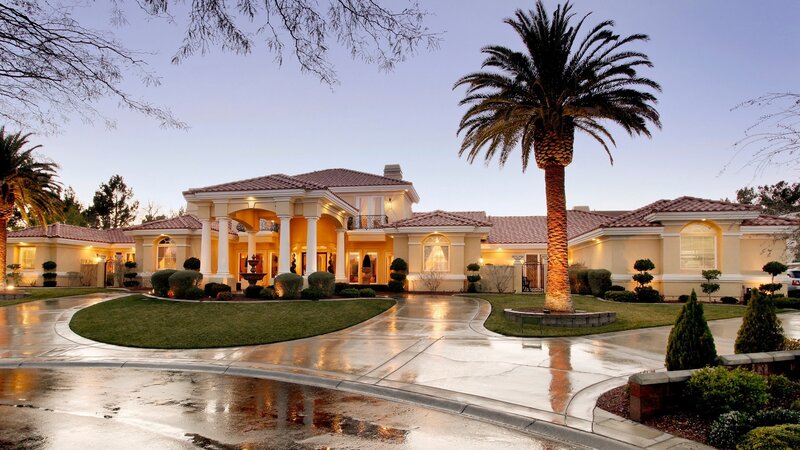 Large House with Palm Tree