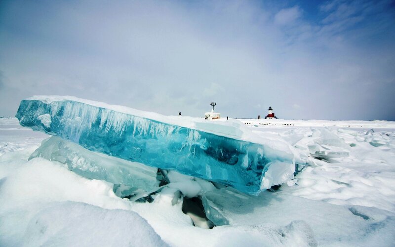Large Ice Block on Snow