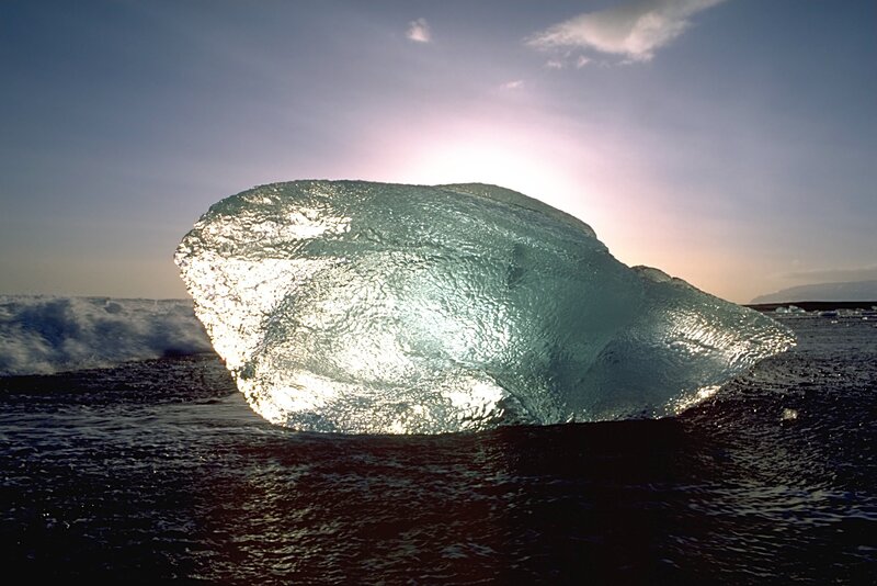 Large Ice Chunk on Beach