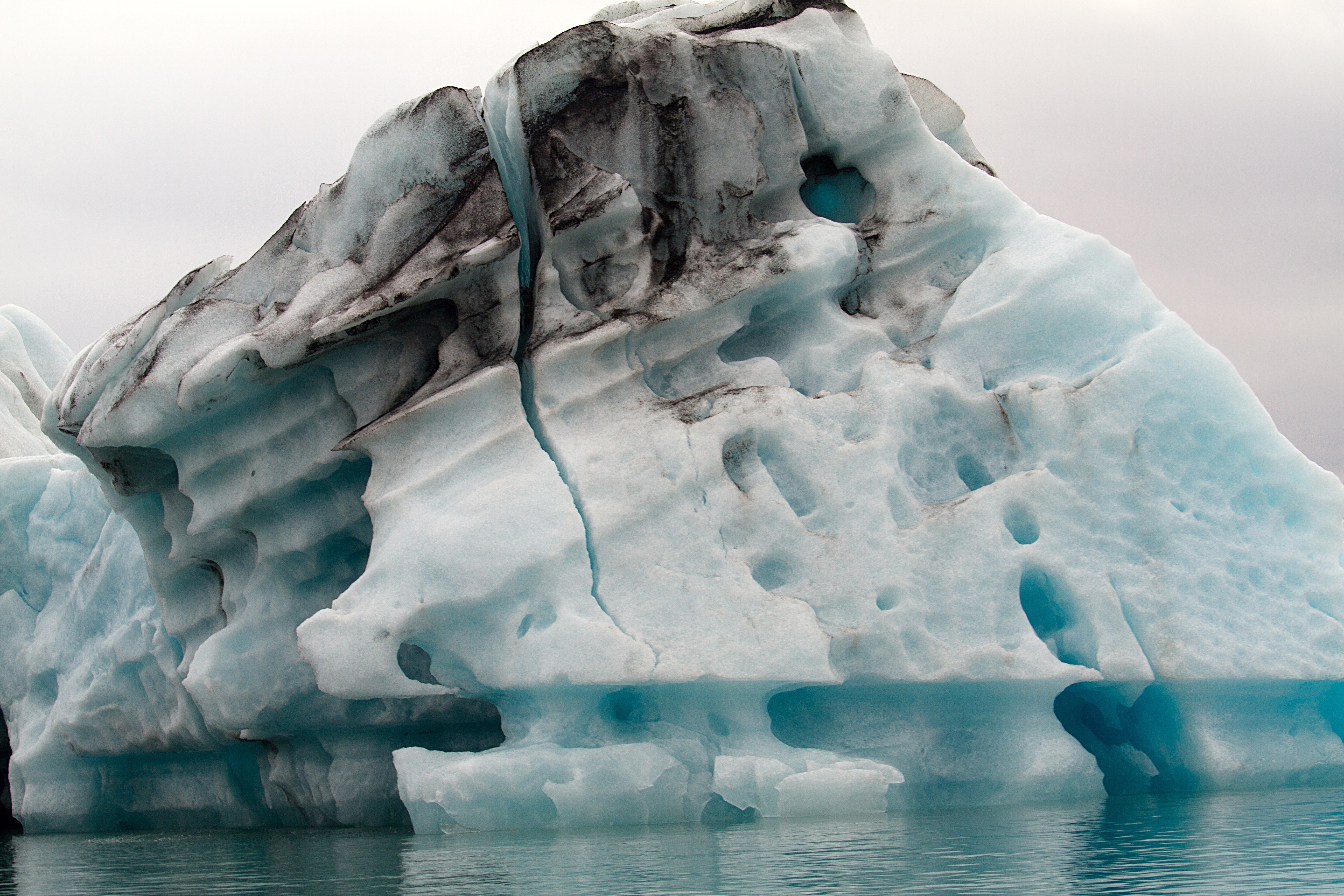 Large iceberg floating in water