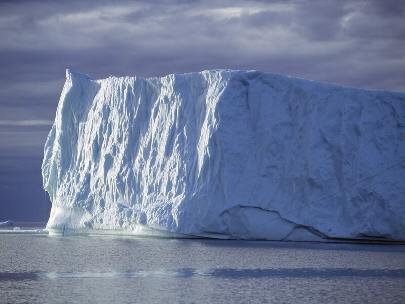 Large Iceberg Floating — White