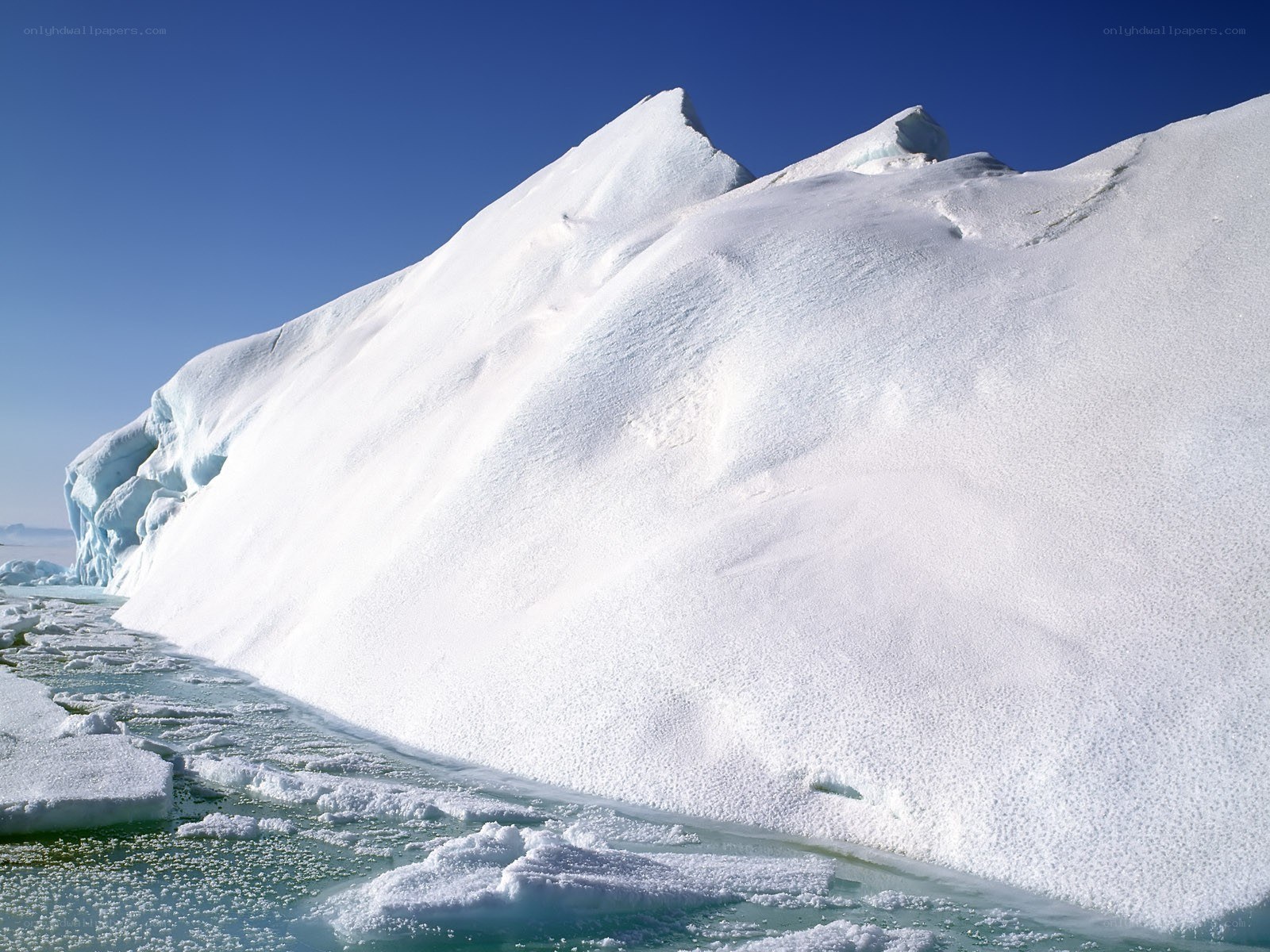 Large iceberg in clear water