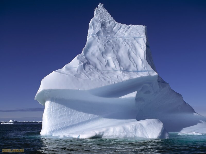 Large Iceberg in Ocean — Blue, Dramatic, Afternoon, Photograph