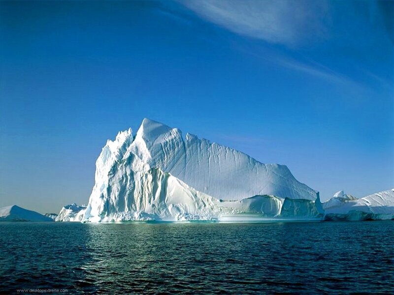 Large Iceberg in Ocean — Blue