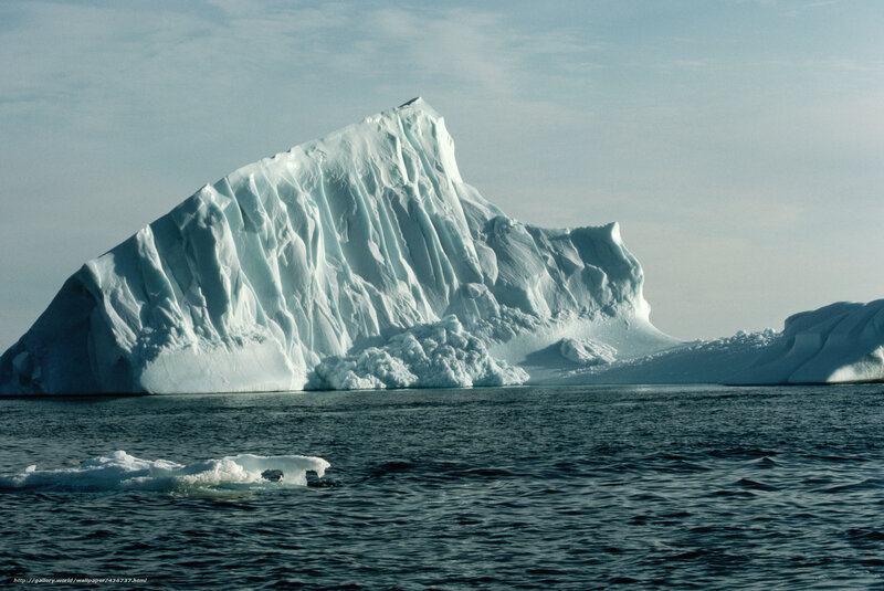 Large Iceberg in Ocean — White