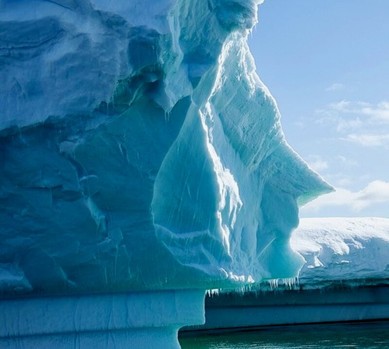 Large Iceberg in Water — Blue, Dramatic, Afternoon