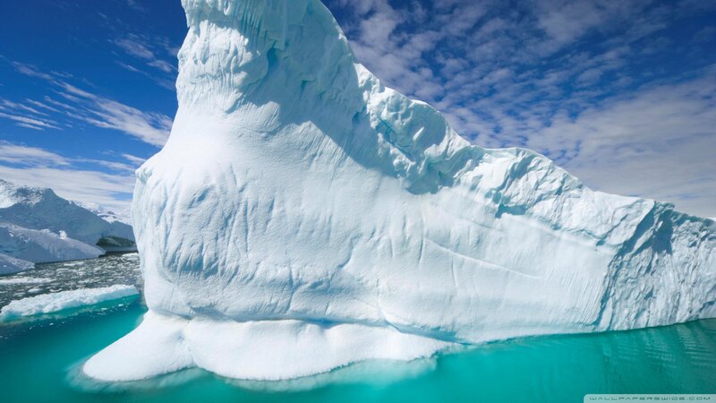 Large Iceberg in Water — Blue, Serene, Afternoon, Photograph, Ocean