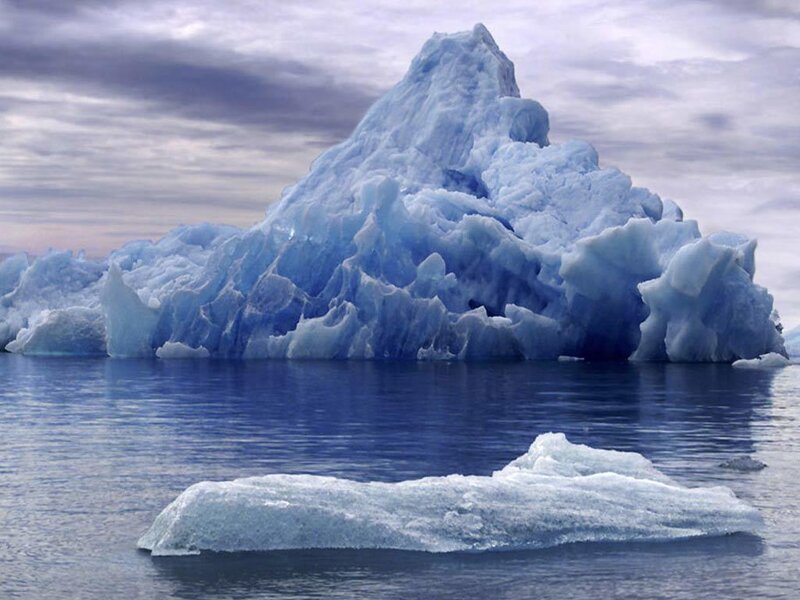 Large Iceberg in Water — Blue