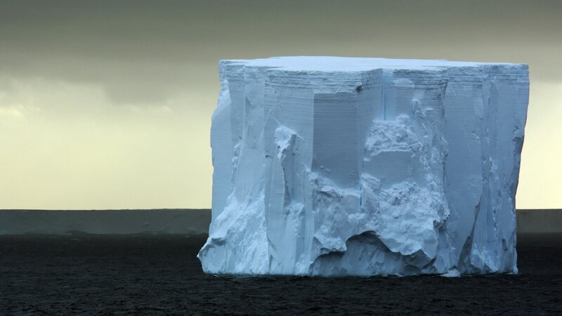 Large Iceberg in Water — White, Dramatic, Photograph