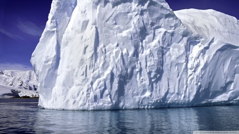 Large Iceberg in Water — White, Dramatic