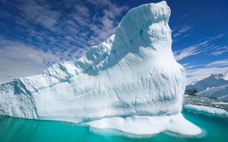 Large Iceberg in Water — White, Serene