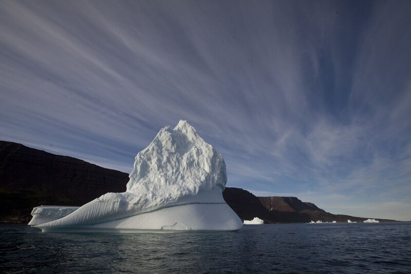 Large Iceberg in Water — White