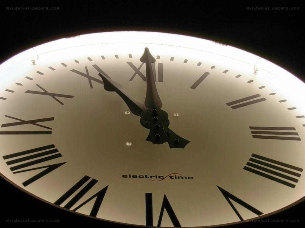 large illuminated clock face
