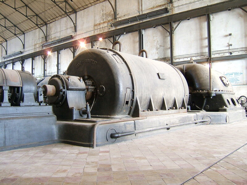 Large industrial generators in a hall