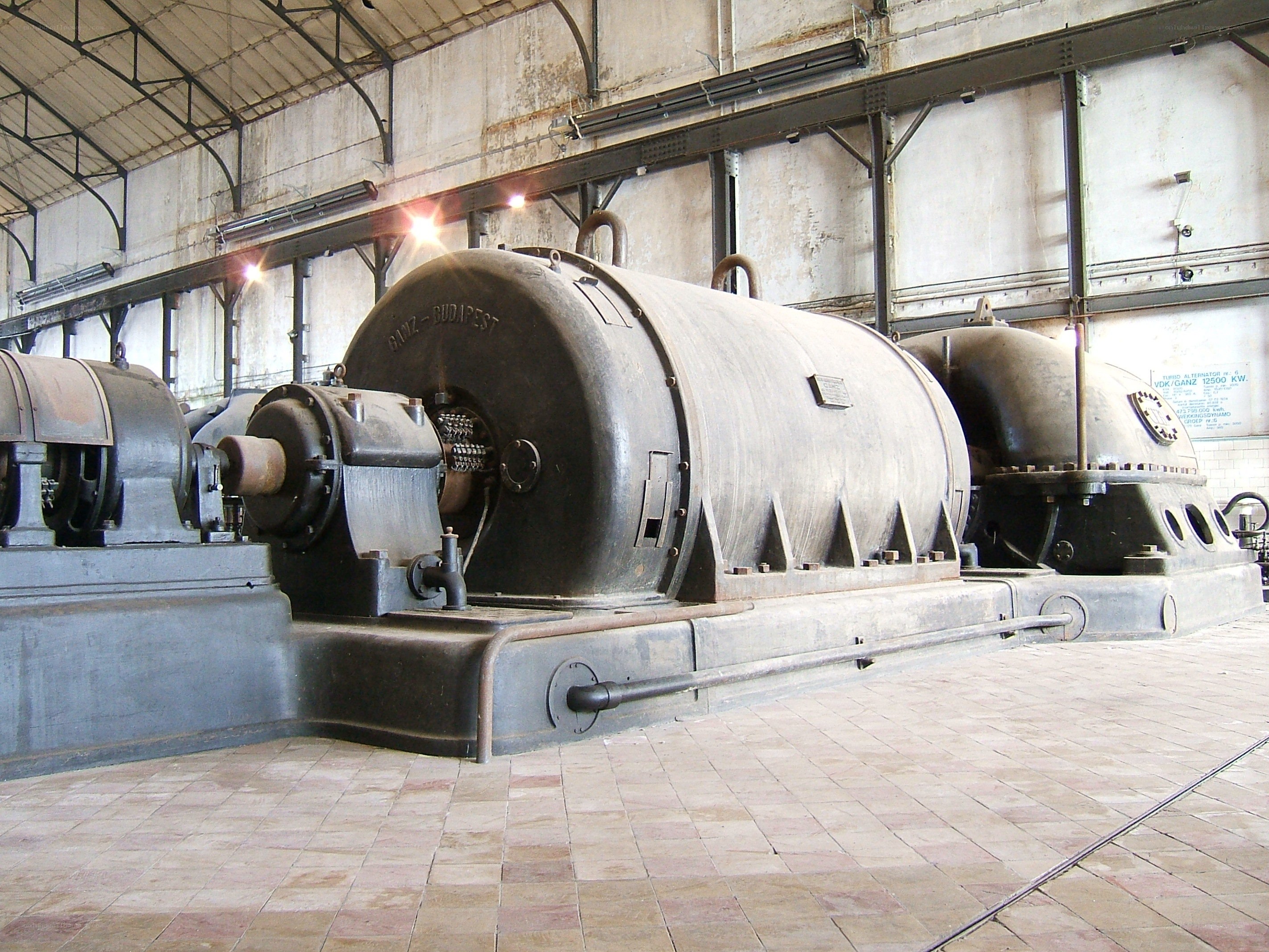 Large industrial generators in a hall