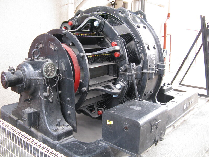 Large industrial motor on display