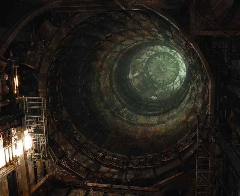large industrial tunnel interior